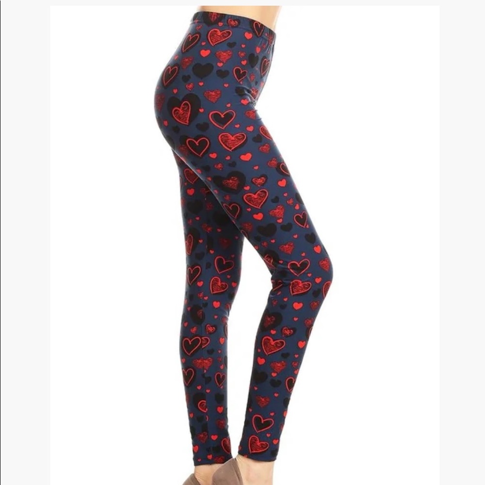 Love Hearts Leggings.  High Waist
